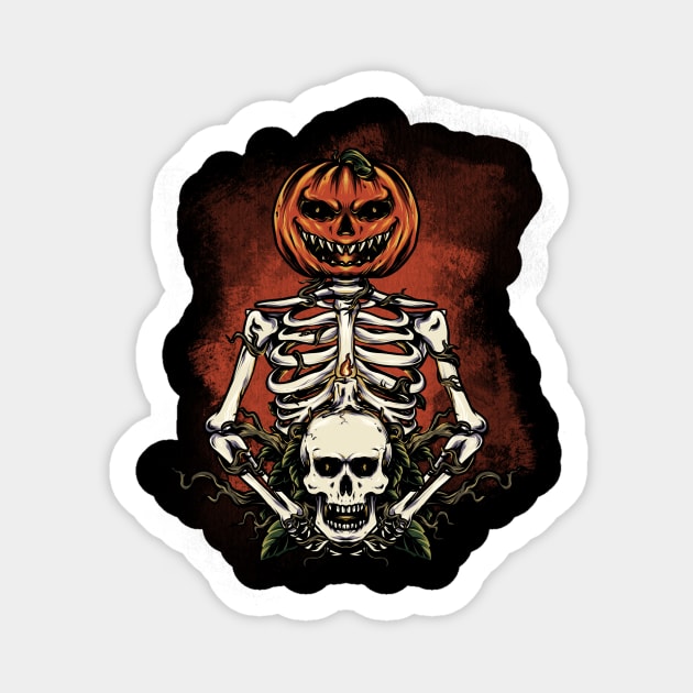 Pumpkin & Skull Sticker by dezeight